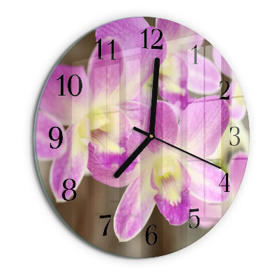 Wanduhr rund Blumen