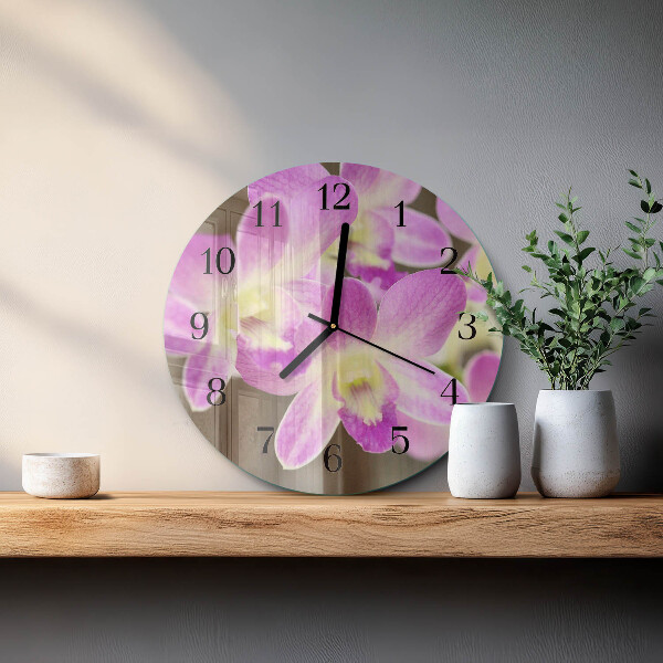 Wanduhr rund Blumen