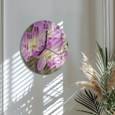Wanduhr rund Blumen