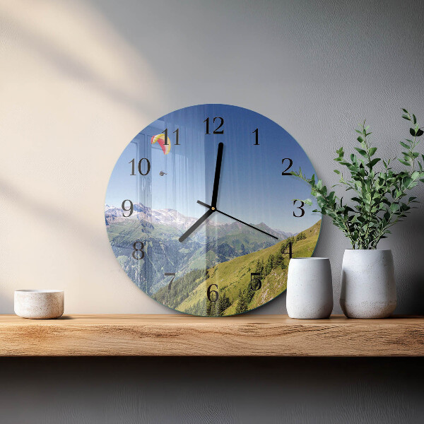 Wanduhr rund Gebirge