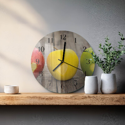 Wanduhr rund Äpfel