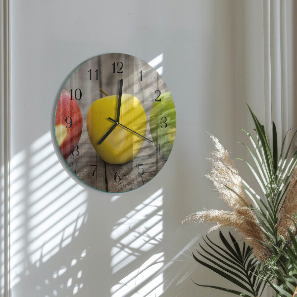 Wanduhr rund Äpfel