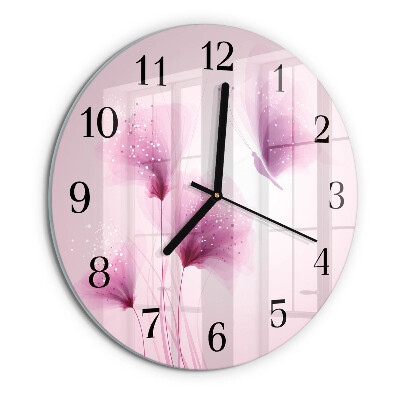 Wanduhr rund Blumen