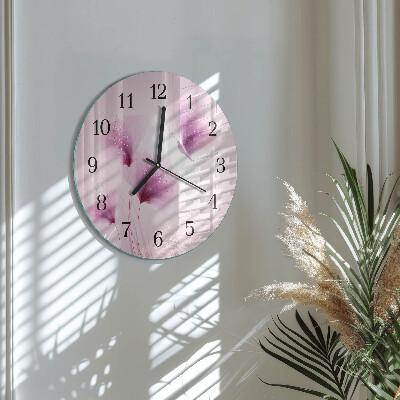 Wanduhr rund Blumen