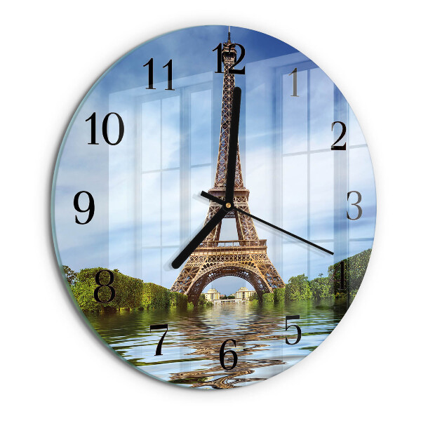 Wanduhr rund Eiffelturm