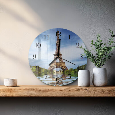 Wanduhr rund Eiffelturm
