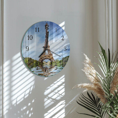 Wanduhr rund Eiffelturm