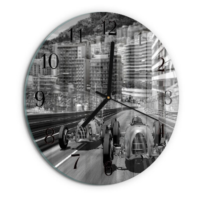 Wanduhr rund Rennwagen