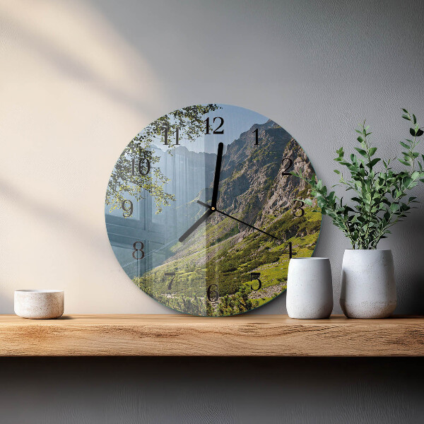 Wanduhr rund Gebirge
