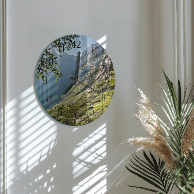 Wanduhr rund Gebirge