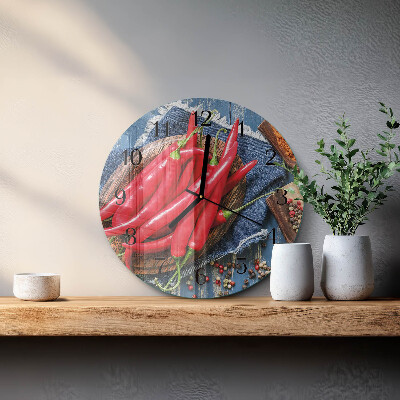 Wanduhr rund Chili-Pfeffer