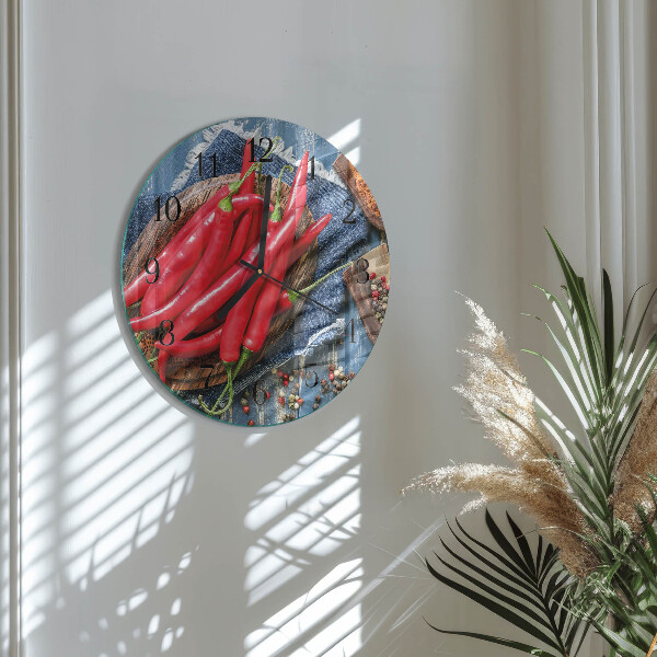 Wanduhr rund Chili-Pfeffer