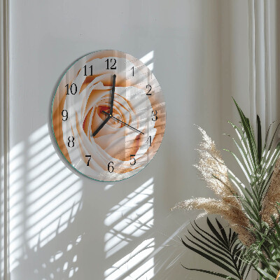 Wanduhr rund Rose