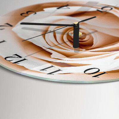 Wanduhr rund Rose