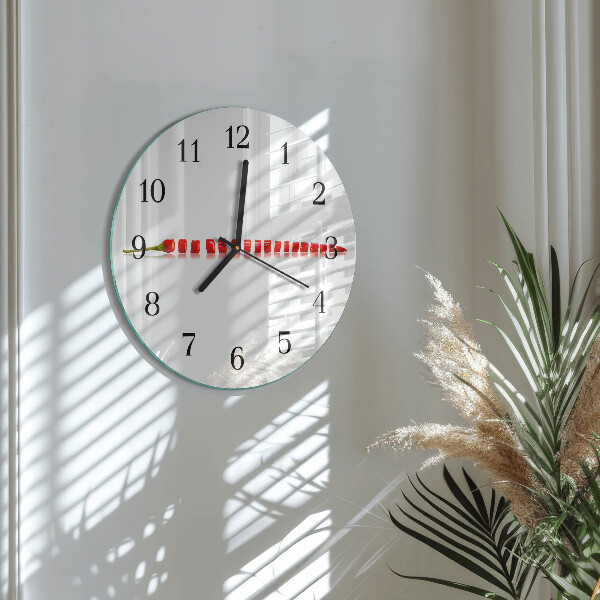 Wanduhr rund Chili-Pfeffer