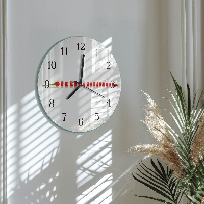 Wanduhr rund Chili-Pfeffer