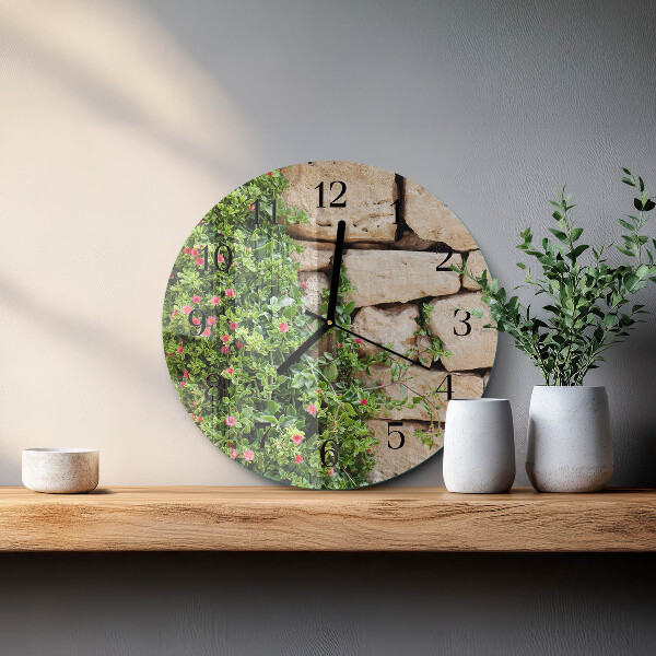 Wanduhr rund Natursteine