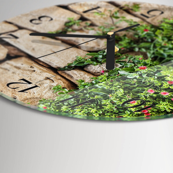 Wanduhr rund Natursteine
