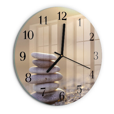 Wanduhr rund Steine