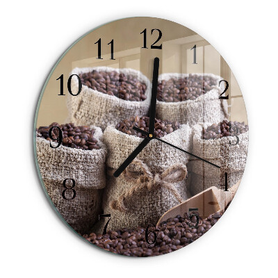 Wanduhr rund Kaffeebohnen