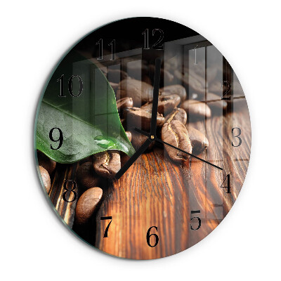 Wanduhr rund Kaffeebohnen
