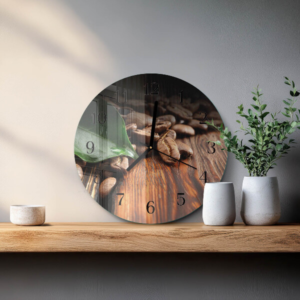 Wanduhr rund Kaffeebohnen