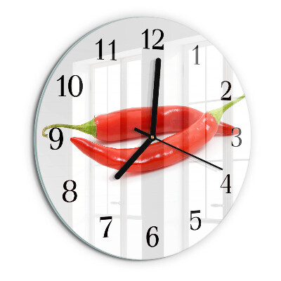 Wanduhr rund Chili-Pfeffer