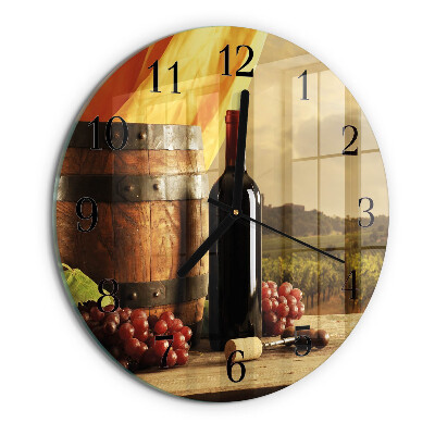 Wanduhr rund Weinfass