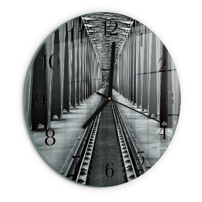 Wanduhr rund Eisenbahnschienen