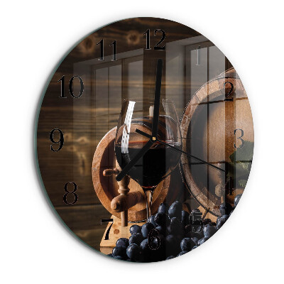 Wanduhr rund Weinfass