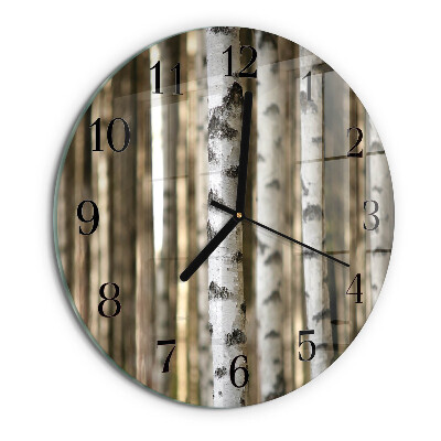 Wanduhr rund Birken