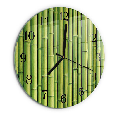 Wanduhr rund Bambus