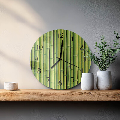 Wanduhr rund Bambus