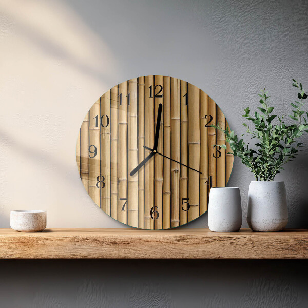 Wanduhr rund Bambus