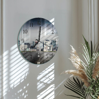 Wanduhr rund Road City