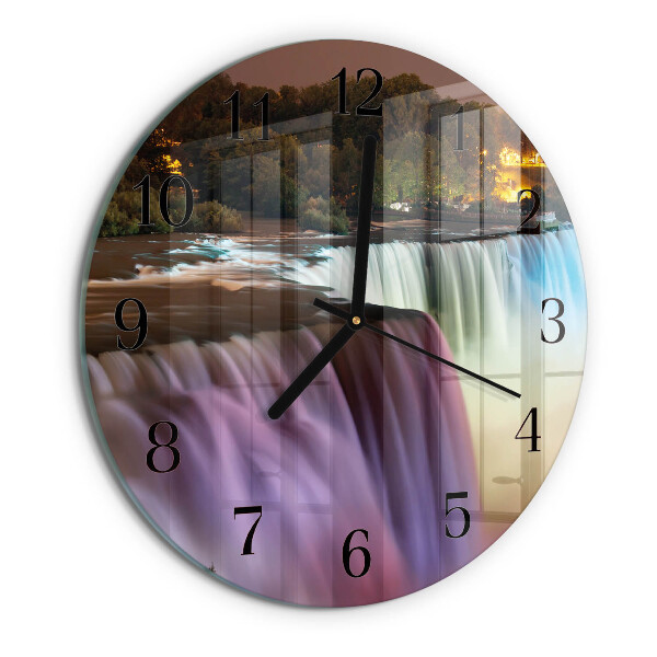 Wanduhr rund Wasserfall