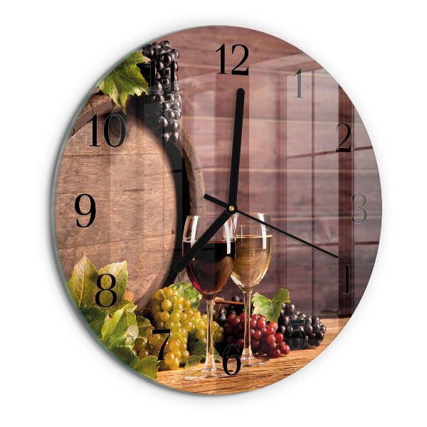Wanduhr rund Trauben