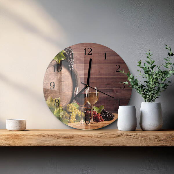Wanduhr rund Trauben