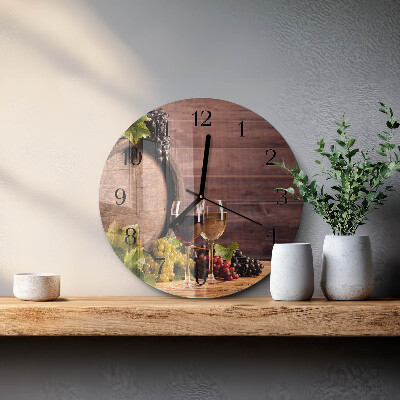 Wanduhr rund Trauben