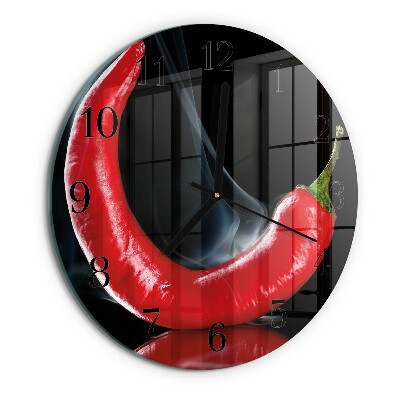 Wanduhr rund Chili-Pfeffer