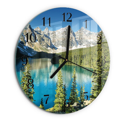 Wanduhr rund Berge Natur