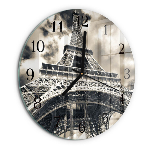 Wanduhr rund Eiffelturm