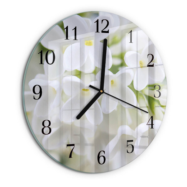 Wanduhr rund Blumen