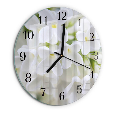 Wanduhr rund Blumen