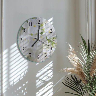 Wanduhr rund Blumen
