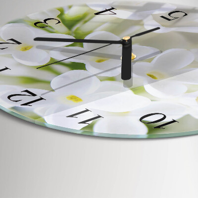Wanduhr rund Blumen
