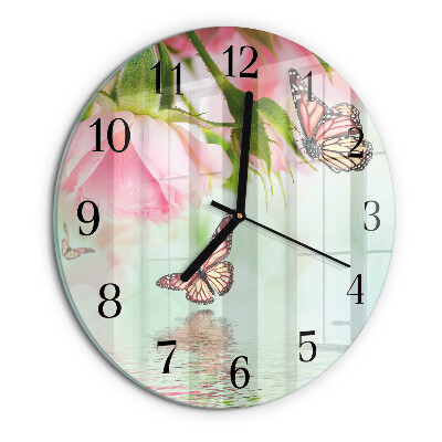 Wanduhr rund Schmetterlinge
