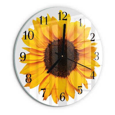 Wanduhr rund Sonnenblume