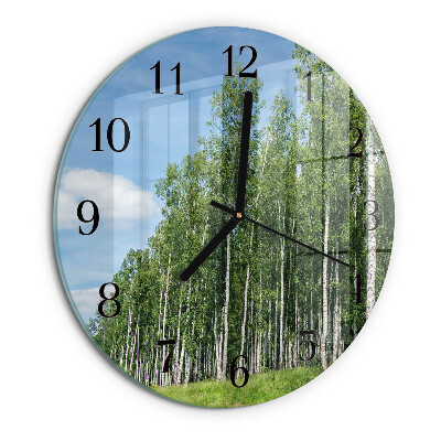 Wanduhr rund Birken
