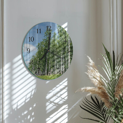 Wanduhr rund Birken